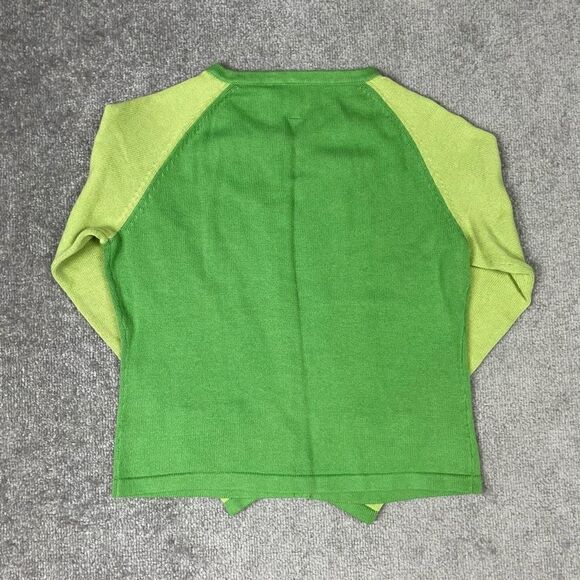 Vintage Twiggy Women’s XL Green Yellow Long Sleeve Button Down Cardigan Sweater - Picture 3 of 4